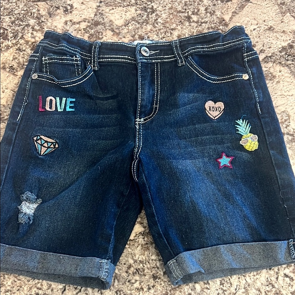 Embroidered Denim Girl’s Shorts